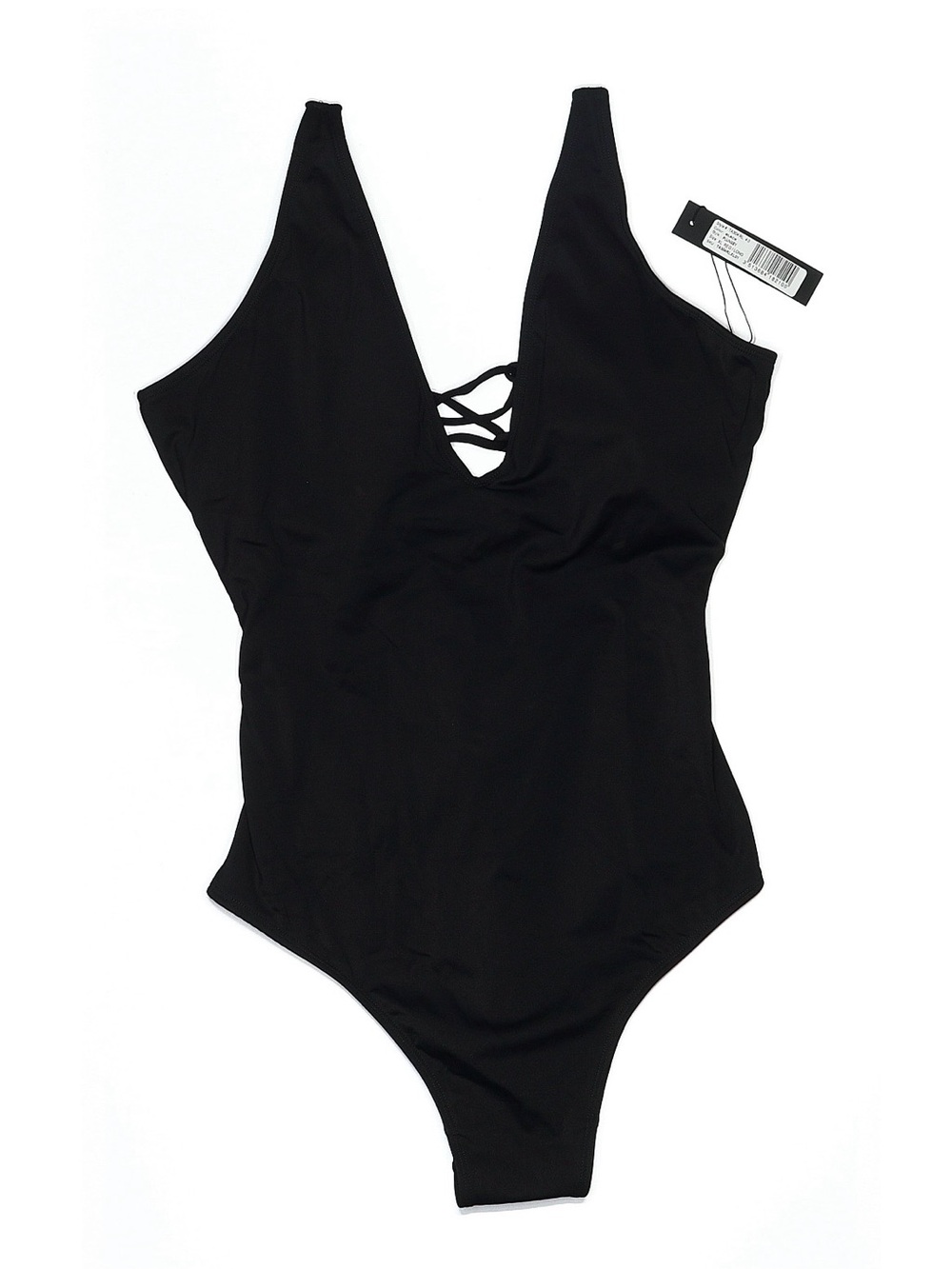 Nwt TA3 One Piece Swim Black Plungey XL Reg/Long